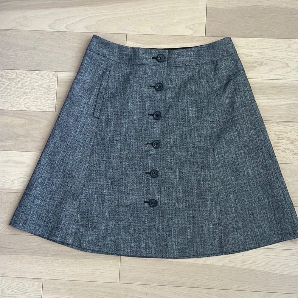 Banana Republic Gray A-Line Midi Skirt for Work